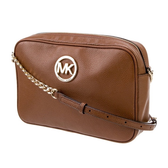 Michael Kors Brown Pebbled Leather Camera Bag | EUC - Picture 1 of 14